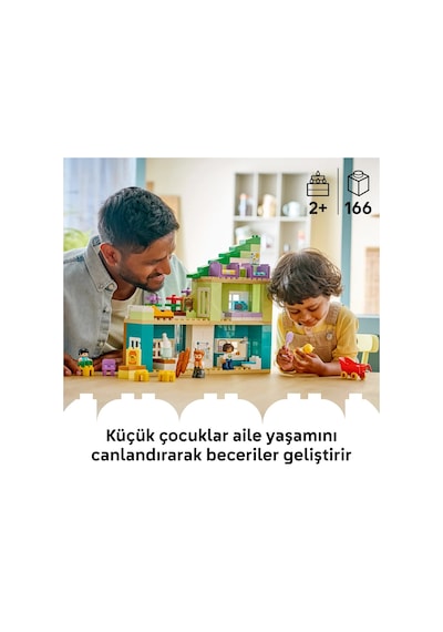 LEGO® DUPLO® Kasabası 3’ü 1 Arada Figürlü Modern Aile Evi 10470 -2 Yaş ve Üzeri Çocuklar için Aksesuarlar İçeren Yapım Seti (166P)