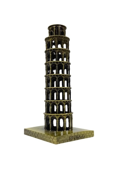 Vintage Metal İtalya Pisa Kulesi Biblo Antik Bronz 16 Cm