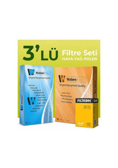 Filtron-waben Audi A3 1.6 Dizel Filtre Bakım Seti 2009-2012 3 Lü