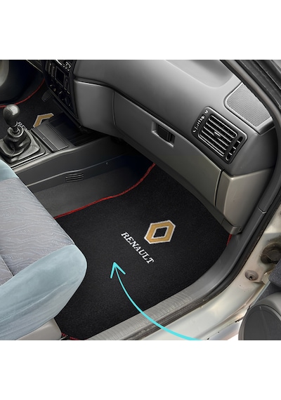 Renault 19 Europa Nakış Işlemeli Siyah Oto Halı Paspas
