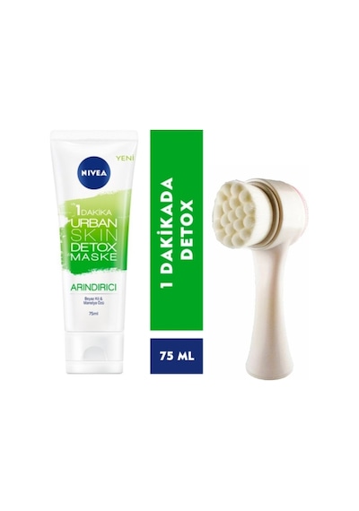 Nivea Urban Skin Yüz  Maskesi 75 ML + Yüz Temizleme Fırçası