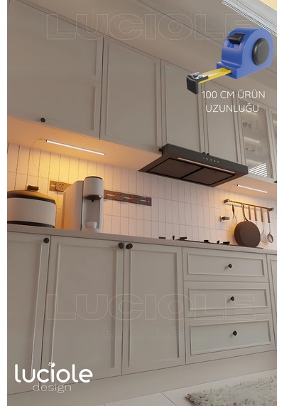 50cm Tak Çalıştır Led Mutfak Tezgah Aydınlatma - Amber - Adaptörlü, Yerli Üretim