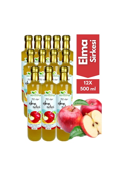 Elma Sirkesi 500 Ml 12'li Paket - Organik Doğal Fermantasyon