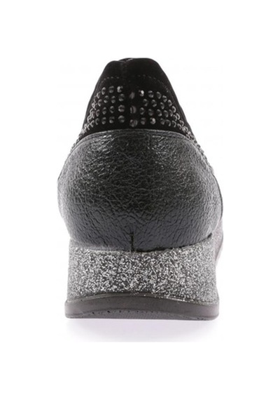 Dgn Akt-05-23y Kadin Kalin Taban Kristal Taşli Sneakers Ayakkabi AKT-05-1563-R1534 Siyah