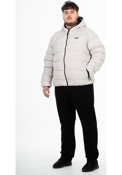 Maraton Sportswear Büyük Beden Erkek Kapşonlu Uzun Kol Basic Taş Rengi Mont 21391-taş Rengi Taş