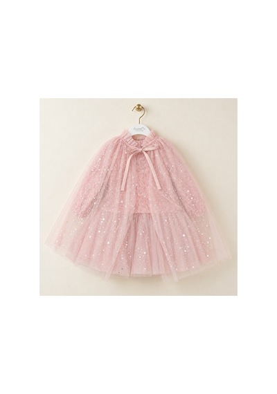 Ministok Shine Rose Pelerinli Kız Çocuk Özel Gün Elbisesi Pembe