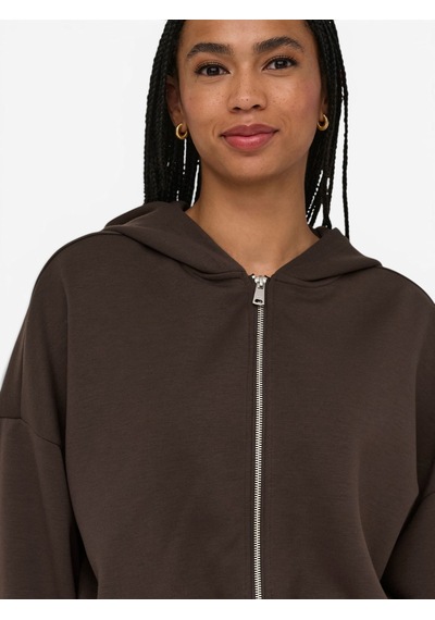 Only Onlscarlett L/s Zıp-hood Swt Kadın Kahverengi - 15346449