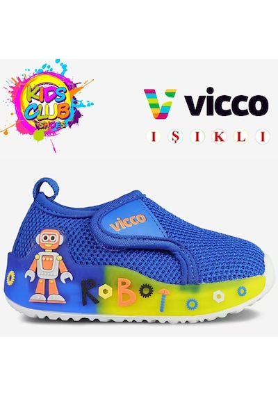 Vicco Jeli İlk Adım Bebek Ortopedik Işıklı Çocuk Spor Ayakkabı Mavi