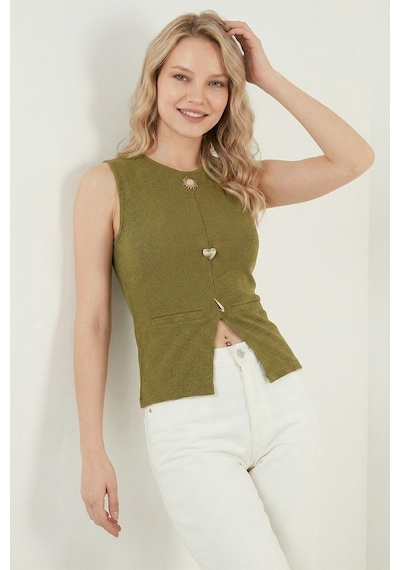 Lela Bayan Bluz 5866475 Yağ Yeşili Yağ Yeşili