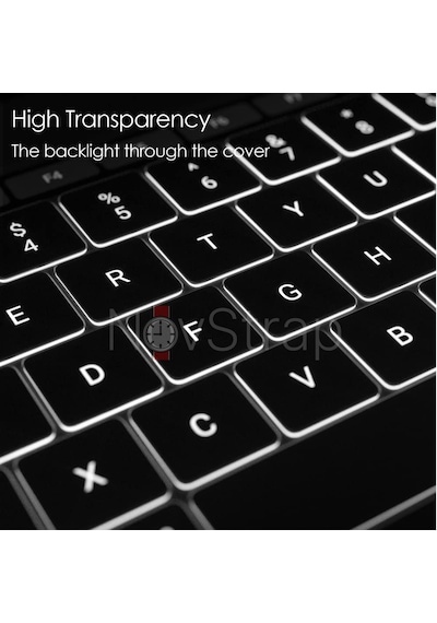 Novstrap Apple Uyumlu MacBook Pro M3 16 İnç A2991 İle Türkçe Q Klavye Şeffaf Klavye Koruyucu Kılıf Karışık Çok Renkli