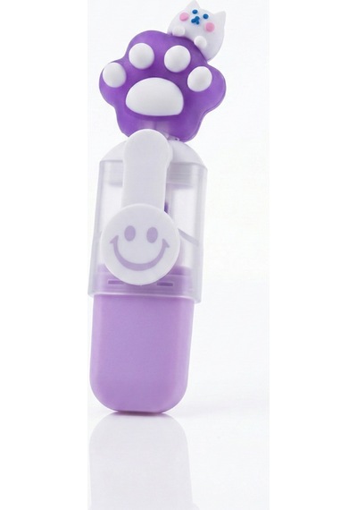 Sevimli Kedi Başlıklı Mini Fosforlu Keçeli Kalem-6lı Set-fosfor06