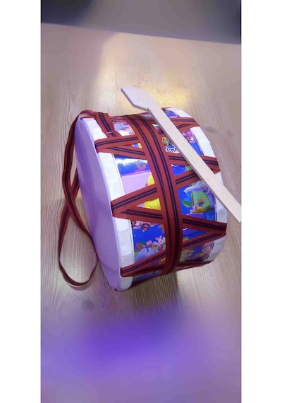 Oyuncak Davul Ve Tokmağı 25 Cm Ahşap
