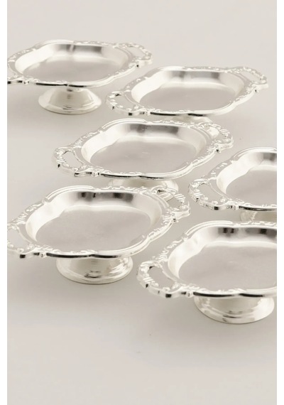 Mucit Home Mini Kulplu Oval Model Ayaklı Lokumluk 6'lı Takım Renkli