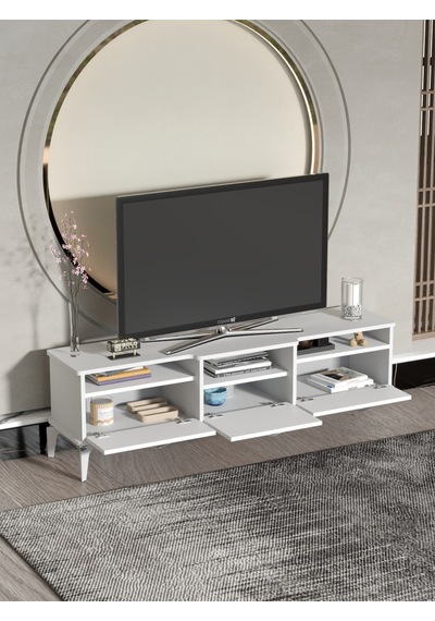Tv Sehpası 160 Cm Kapaklı Raflı Televizyon Ünitesi Salon Oturma Odası Tv Sehpa Mistral Beyaz Tv Sehpası 160 Cm Kapaklı Raflı Televizyon Ünitesi Salon Oturma Odası Tv Sehpa Mistral Beyaz