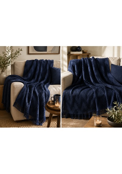 Kapreo Home Oceanwave Çok Amaçlı Örtü 170 X 200 Lacivert