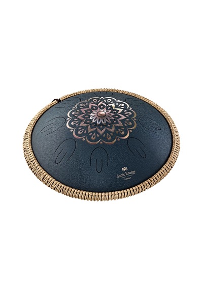 Meinl Sonic Energy Ostd2nbe Octave Steel Floral Design D Amara 16" Tongue Drum Navy Blue