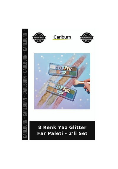 Özel Üretim Makyaj 8 Renk Yaz Glitter Far Paleti - 2'li Set Diğer
