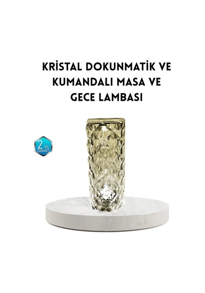 Lexroo Kristal Rgb Led Masa Lambası Renkli Kumandalı Işık, Deko