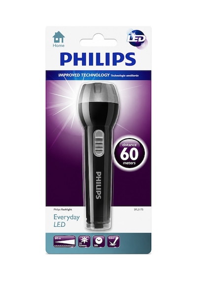 Philips SFL3175/10 LED El Feneri, Darbeye Dayanıklı Gövde, 20 Saat Çalışma Süresi, 2xAA Pilli