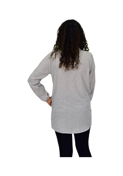 Baglan Kadın Kol Lastikli Bluz Bgl-st04645 Gri