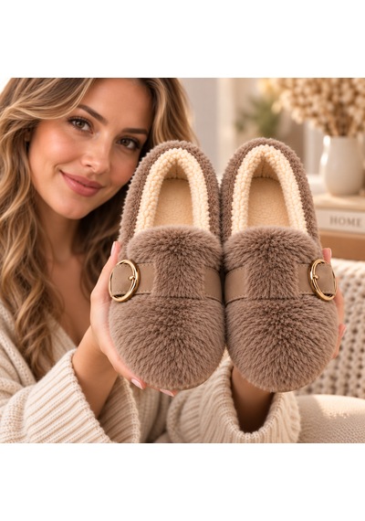Moon Cloud Kadın Peluş Gold Aksesuar Detaylı Sıcak Tutan Loafer Ev-ofis Ayakkabı-babet Hediyelik-çeyizlik Vizon Moon Cloud Kadın Peluş Gold Aksesuar Detaylı Sıcak Tutan Loafer Ev-ofis Ayakkabı-babet Hediyelik-çeyizlik Vizon