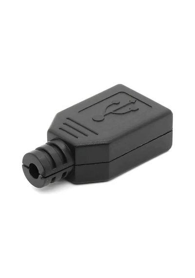 Kutulu Usb Type A Dişi Soket Usb 2.0 4 Pin Plastik Kapak Dıy Tip Elektronik