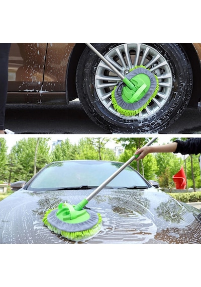 Sihirli Mop Araba Yıkama Fırçası Mikrofiber Bezli Teleskopik