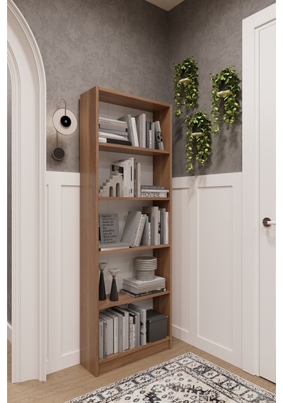 Asra Trend 5 Raflı Kitaplık K002 %100 MDF Modern Ofis Çalışma Odası Dosya Rafı Petra