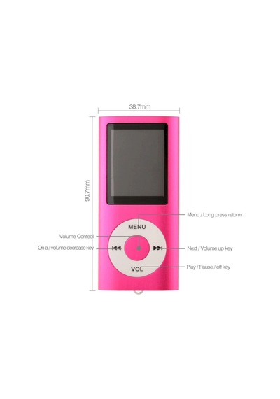 Mp3 Çalar Ses Kayıt Fm Radyo Sd Kart Girişli Mp4 Player 1.8 Inç Renkli Ekran