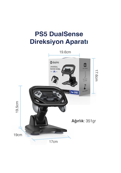 Dossimo Ps5 Dualsense/dualsense Edge Oyun Kolu Uyumlu Yarış/oyun Direksiyonu