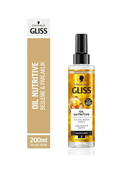 Gliss Oil Nutritive Sıvı Saç Bakım Kremi Kolay Tarama & Besleme 200 ML