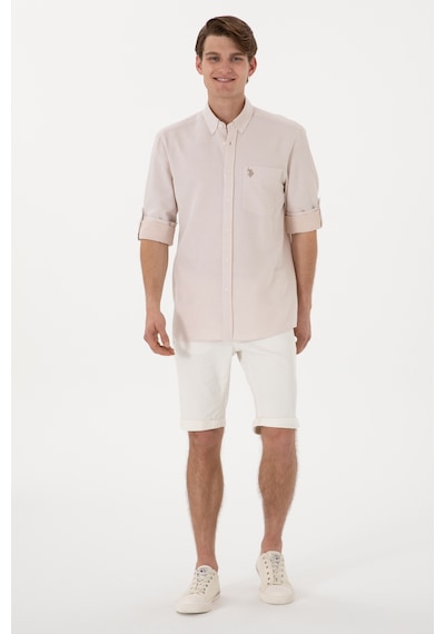 U.S. Polo Assn. Erkek Camel Regular Fit Cepli Gömlek 50306340-VR015