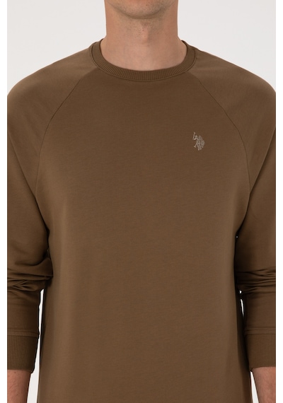 U.S. Polo Assn. Erkek Regular Fit Bisiklet Yaka Haki İnce Basic Sweatshirt 50313752-VR027 U.S. Polo Assn. Erkek Regular Fit Bisiklet Yaka Haki İnce Basic Sweatshirt 50313752-VR027