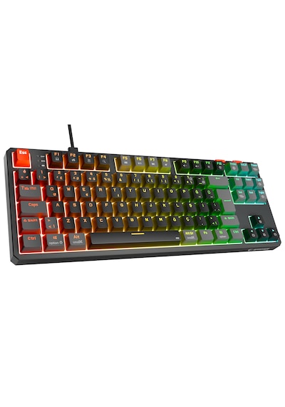 Rampage Yoru Tkl Siyah/gri Type-c Bağlantılı Outemu Red Swich Q Mekanik Gaming Oyuncu Klavye Rgb