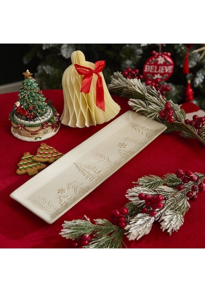Karaca Home New Year Yılbaşı Trees Dekoratif Tabak 37,4 X 11,7 X 2,4 Cm