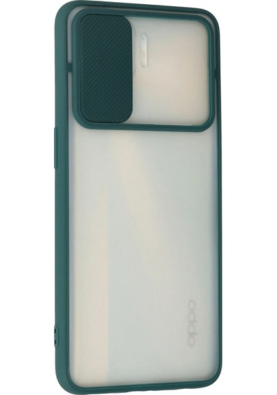 Cosmotex Newface Oppo Reno 4 Lite Kılıf Palm Buzlu Kamera Sürgülü Silikon - Yeşil