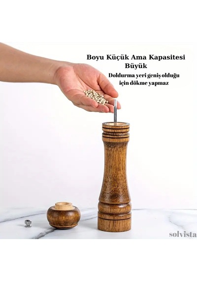 İki Adet Premium Ahşap Tuz Ve Karabiber Öğütücü Seti - Ayarlanabi