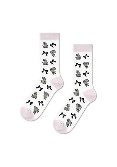 Carnaval Socks Çoklu Kedi Desenli Beyaz Unisex Soket Çorap 2000386