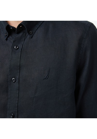 Nautica Erkek Siyah Regular Fit Keten Gömlekdüzw65101t