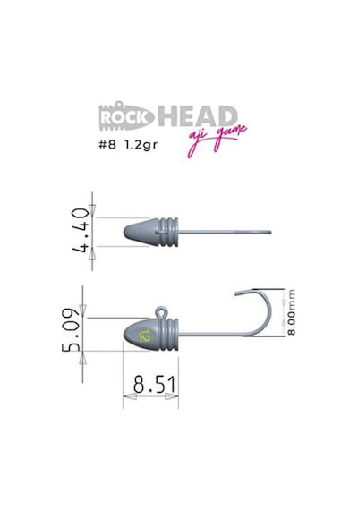 Fujin Rock-head Aji Game Jighead No:8 1.2gr