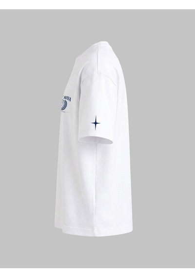 Black Nova Oversize Baskılı Unisex Tişört Panther Club Beyaz