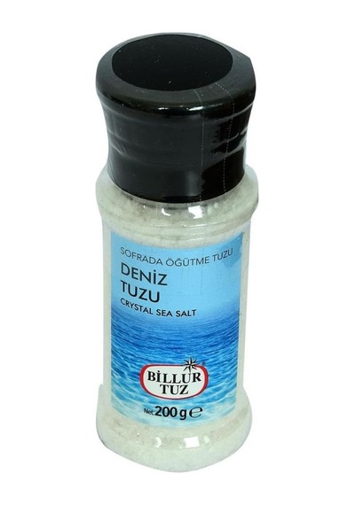 Billur Tuz Sofrada Öğütme Yemeklik Granül Çakıl Deniz Tuzu 200 Gr Değirmenli