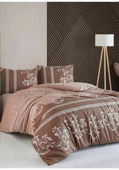Onur Home Magnificence Çift Kişilik Lastikli Çarşaflı Nevresim Takımı Kahve Kahve