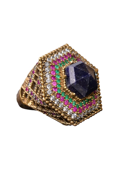 Gerçek Doğal Safir Taşlı Yüzük, 12.35 Karat, Gümüş Unisex Hurrem Sultan Yüzüğü Gümüş