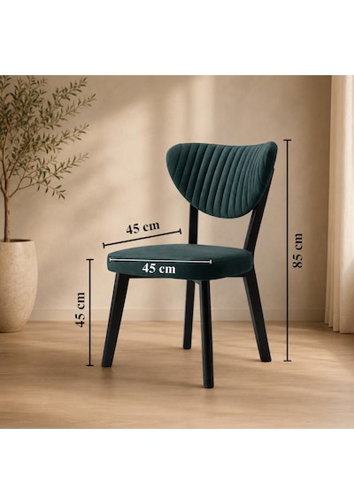 Teknor 4 Adet Elma Sandalye Modern Kadife Kapitone Sırtlı Mutfak Yemek Odası Balkon Kafe Sandalyesi 85 Cm Gri