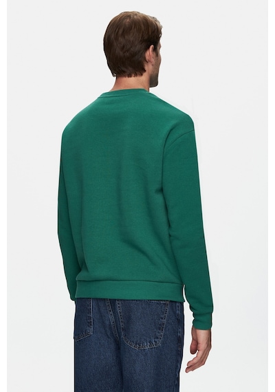 Ucla Sandhıll Yeşil Bisiklet Yaka Nakışlı Loose Fit Erkek Sweatshirt Yeşil