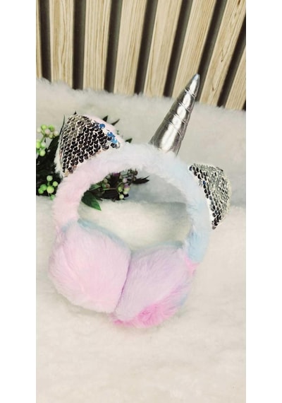 Unicorn Her Yaşa Uygun Taç Modelli Pelüş Kulaklık-110 Çok Renkli