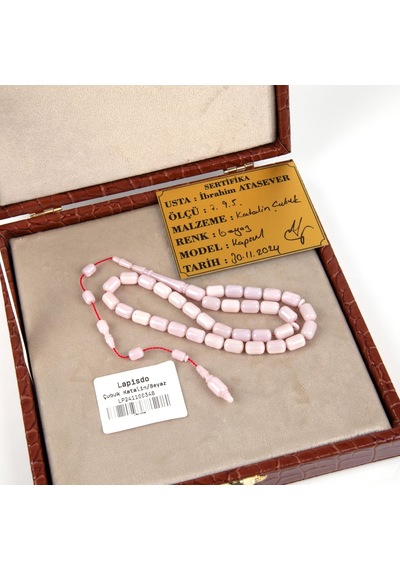 Katalin Çubuk Kapsül Kesim 7x9.5mm Tesbih - Beyaz - İbrahim Atasever Usta İşi Beyaz