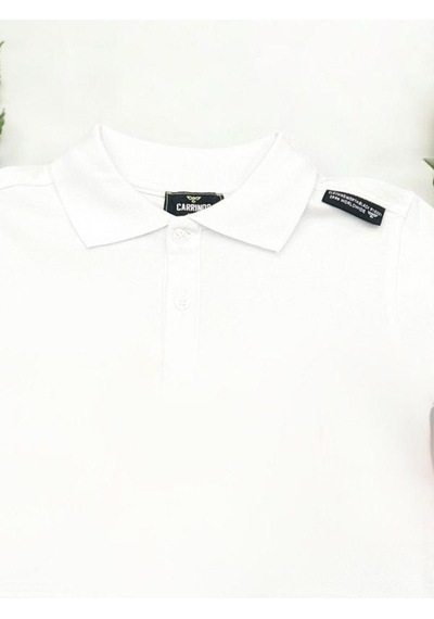 Carinos Erkek Çocuk Basic Yaka Detaylı T-shirt-14557 Beyaz