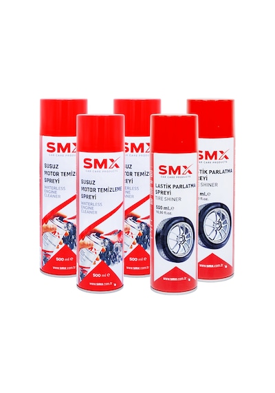 Susuz Motor Temizleme Spreyi 3 Adet + Lastik Parlatma Spreyi 2 Adet